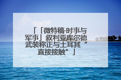 「微特稿·时事与军事」叙利亚库尔德武装称正与土耳其“直接接触”