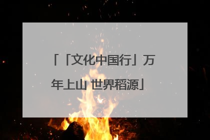 「文化中国行」万年上山 世界稻源