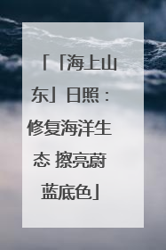「海上山东」日照：修复海洋生态 擦亮蔚蓝底色