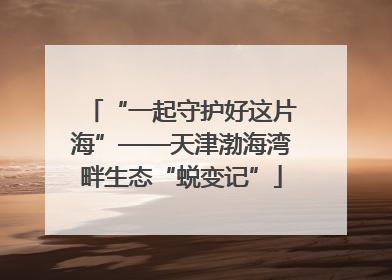“一起守护好这片海”——天津渤海湾畔生态“蜕变记”