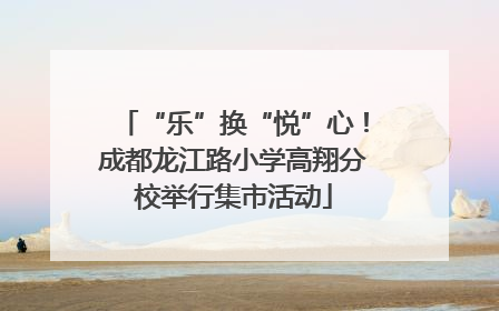 “乐”换“悦”心！成都龙江路小学高翔分校举行集市活动