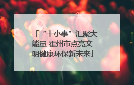 “十小事”汇聚大能量 霍州市点亮文明健康环保新未来