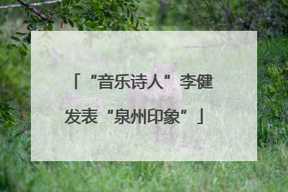 “音乐诗人”李健发表“泉州印象”