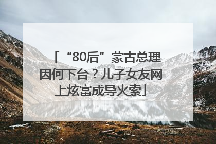 “80后”蒙古总理因何下台？儿子女友网上炫富成导火索