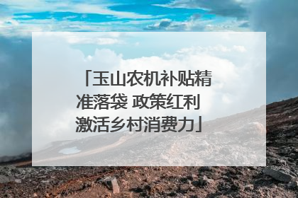 玉山农机补贴精准落袋 政策红利激活乡村消费力