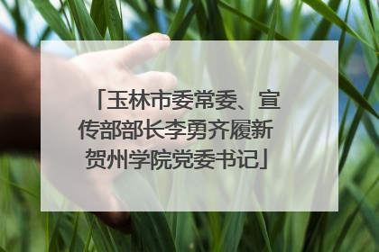 玉林市委常委、宣传部部长李勇齐履新贺州学院党委书记