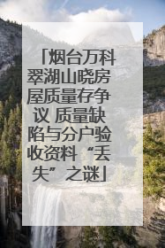 烟台万科翠湖山晓房屋质量存争议 质量缺陷与分户验收资料“丢失”之谜