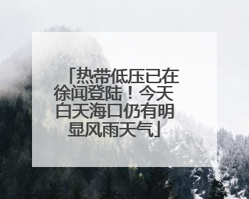 热带低压已在徐闻登陆！今天白天海口仍有明显风雨天气
