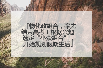 物化政组合，率先结束高考！根据兴趣选定“小众组合”，开始规划假期生活