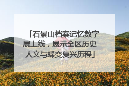 石景山档案记忆数字展上线，展示全区历史人文与蝶变复兴历程