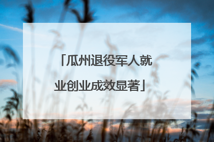 瓜州退役军人就业创业成效显著