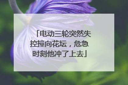 电动三轮突然失控撞向花坛，危急时刻他冲了上去