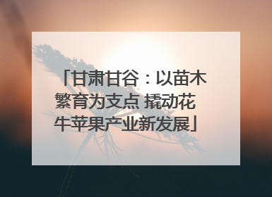 甘肃甘谷：以苗木繁育为支点 撬动花牛苹果产业新发展