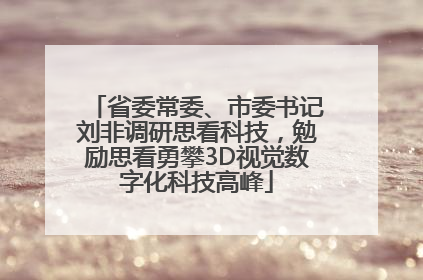 省委常委、市委书记刘非调研思看科技，勉励思看勇攀3D视觉数字化科技高峰