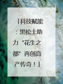 科技赋能：黑松土助力“花生之都”再创高产传奇！