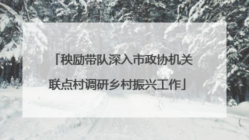 秧励带队深入市政协机关联点村调研乡村振兴工作