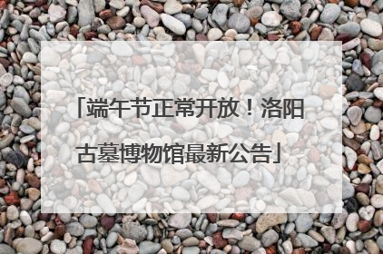端午节正常开放！洛阳古墓博物馆最新公告