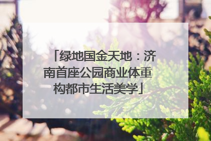 绿地国金天地：济南首座公园商业体重构都市生活美学