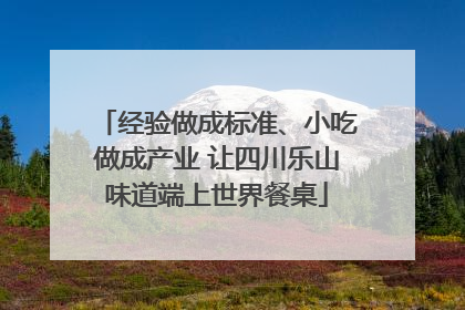 经验做成标准、小吃做成产业 让四川乐山味道端上世界餐桌