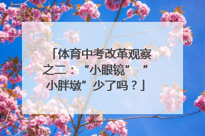 体育中考改革观察之二：“小眼镜”“小胖墩”少了吗？