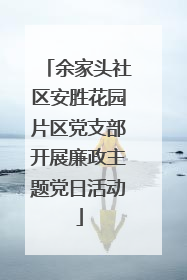 余家头社区安胜花园片区党支部开展廉政主题党日活动