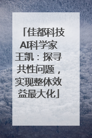 佳都科技AI科学家王凯：探寻共性问题，实现整体效益最大化
