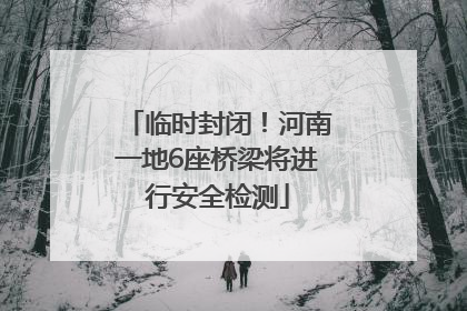 临时封闭！河南一地6座桥梁将进行安全检测