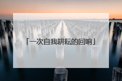 一次自我耕耘的回响