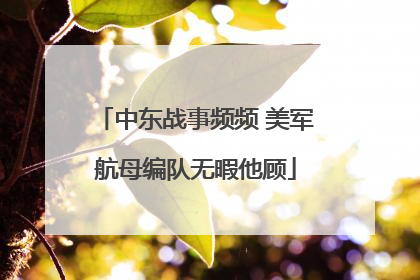 中东战事频频 美军航母编队无暇他顾