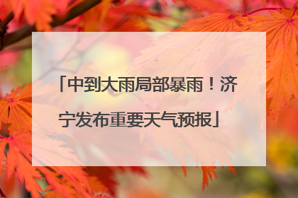 中到大雨局部暴雨！济宁发布重要天气预报