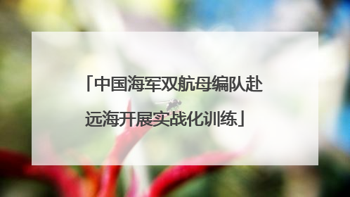 中国海军双航母编队赴远海开展实战化训练