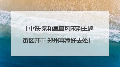 中铁·泰和里唐风宋韵主题街区开市 郑州再添好去处