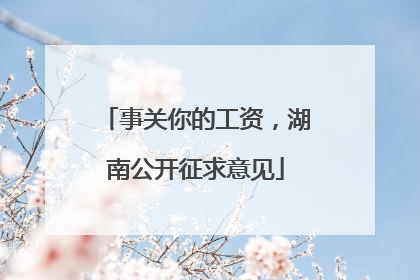 事关你的工资，湖南公开征求意见
