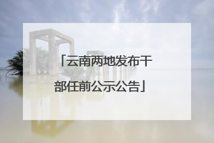云南两地发布干部任前公示公告