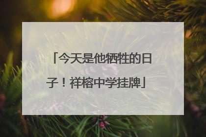 今天是他牺牲的日子！祥榕中学挂牌
