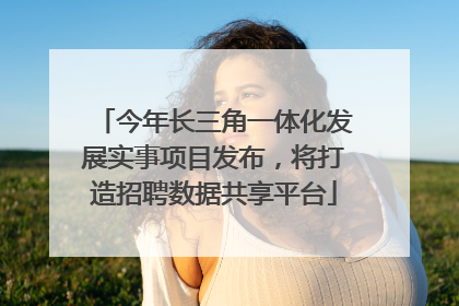 今年长三角一体化发展实事项目发布，将打造招聘数据共享平台