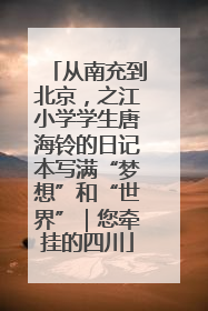 从南充到北京，之江小学学生唐海铃的日记本写满“梦想”和“世界”｜您牵挂的四川