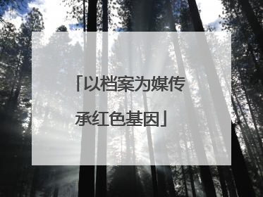 以档案为媒传承红色基因