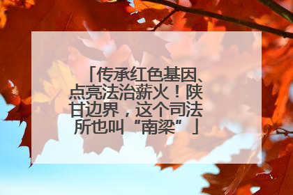 传承红色基因、点亮法治薪火！陕甘边界，这个司法所也叫“南梁”
