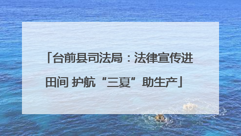 台前县司法局：法律宣传进田间 护航“三夏”助生产