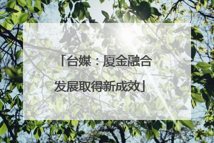 台媒：厦金融合发展取得新成效