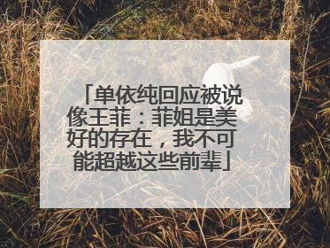 单依纯回应被说像王菲：菲姐是美好的存在，我不可能超越这些前辈