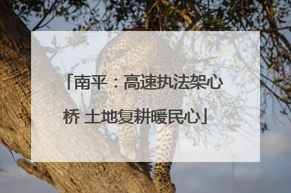 南平：高速执法架心桥 土地复耕暖民心