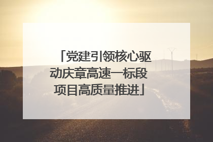党建引领核心驱动庆章高速一标段项目高质量推进