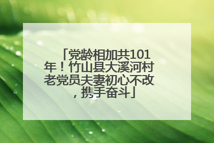 党龄相加共101年！竹山县大溪河村老党员夫妻初心不改，携手奋斗