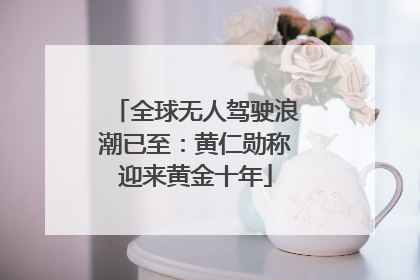 全球无人驾驶浪潮已至：黄仁勋称迎来黄金十年