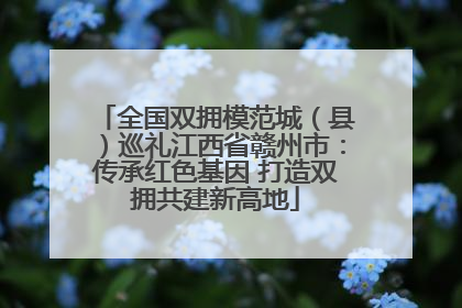 全国双拥模范城（县）巡礼江西省赣州市：传承红色基因 打造双拥共建新高地