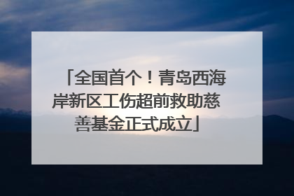全国首个！青岛西海岸新区工伤超前救助慈善基金正式成立