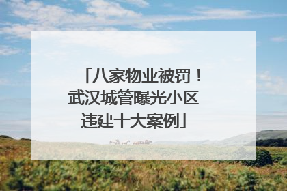 八家物业被罚！武汉城管曝光小区违建十大案例