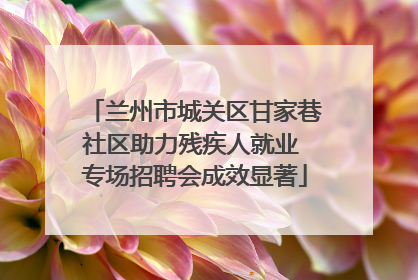 兰州市城关区甘家巷社区助力残疾人就业 专场招聘会成效显著